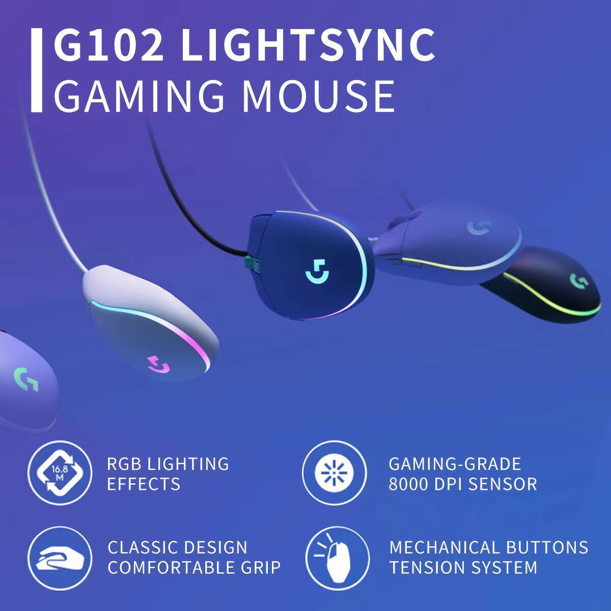 Logitech G102 Gaming Mouse, 8x - Esports Gaming Competition review and price