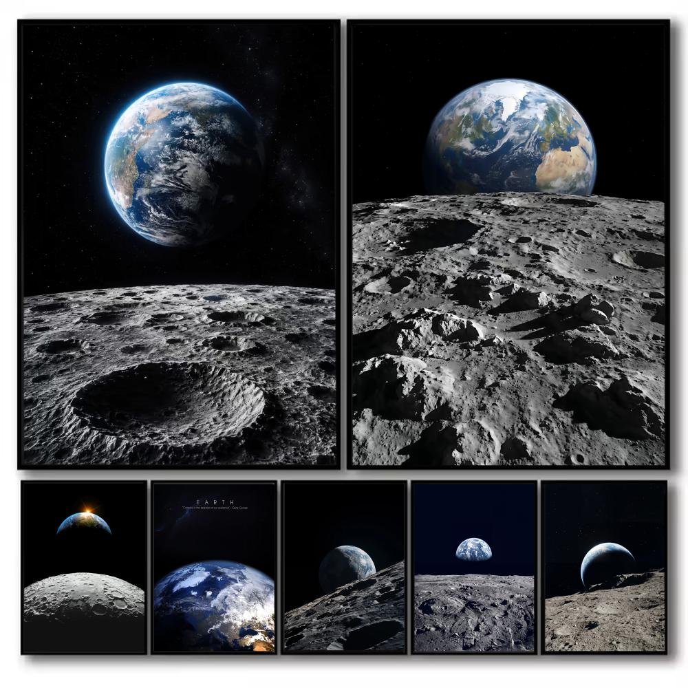 Earth and Moon Painting Canvas - Esports And Gaming Lounge review and price